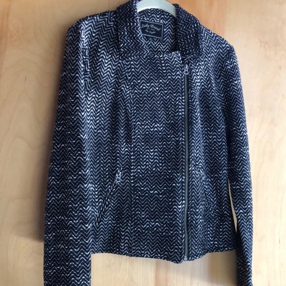 Lucky Brand Jackets & Blazers - Lucky Brand black and cream tweed zip jacket
